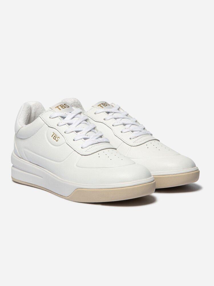 1973 Baskets Femme CLAUDIE Extra Blanc talon 40 mm cuir 2/5