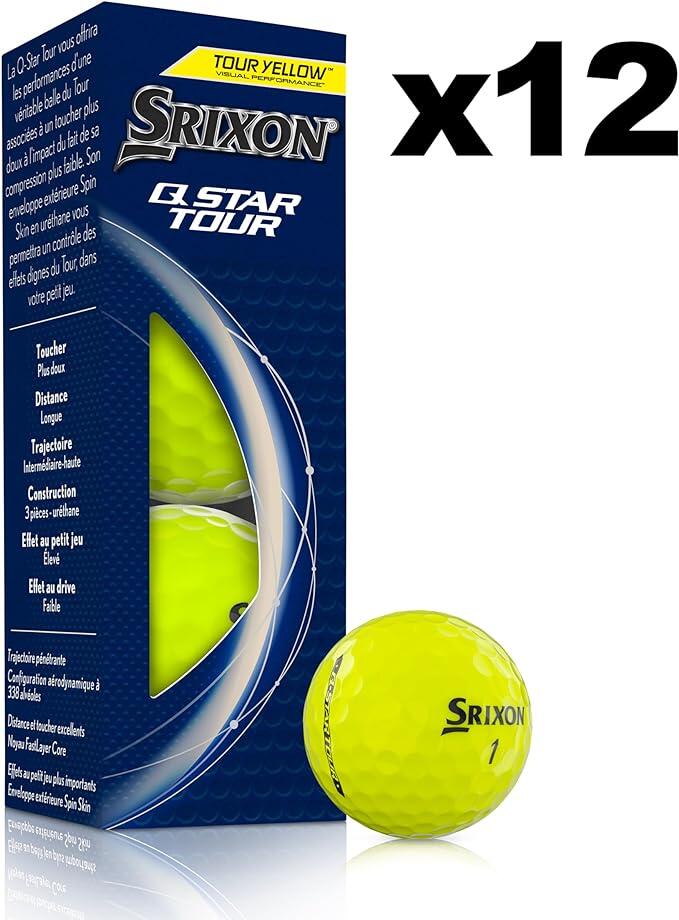 Srixon Q-STAR Tour nova bola de golfe 2024, amarela 3/5