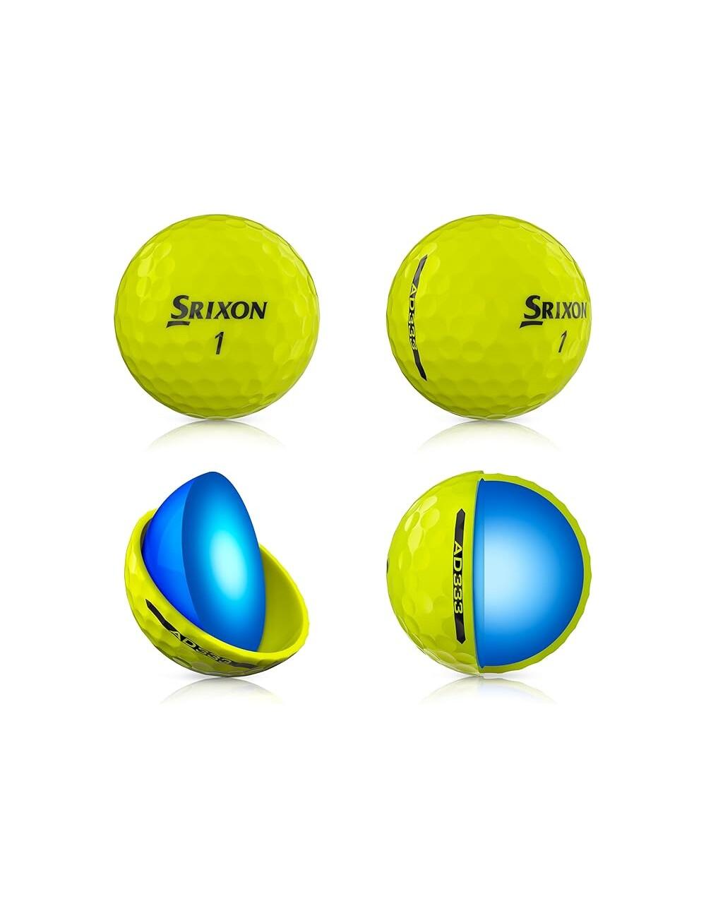 Srixon New AD333 2024 Balles de golf Jaune 3/4