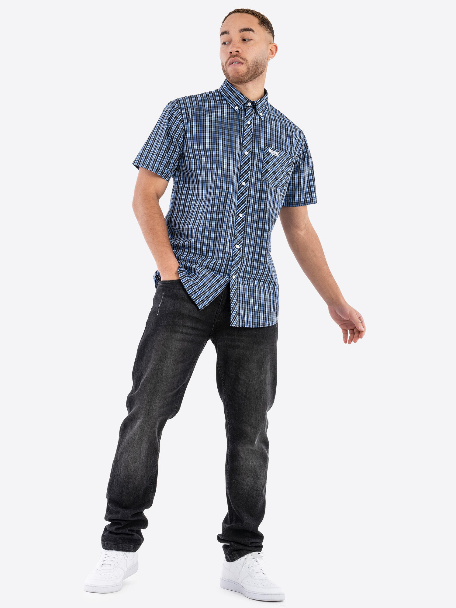 Chemise pour homme Lonsdale Brixworth bleue 3/5