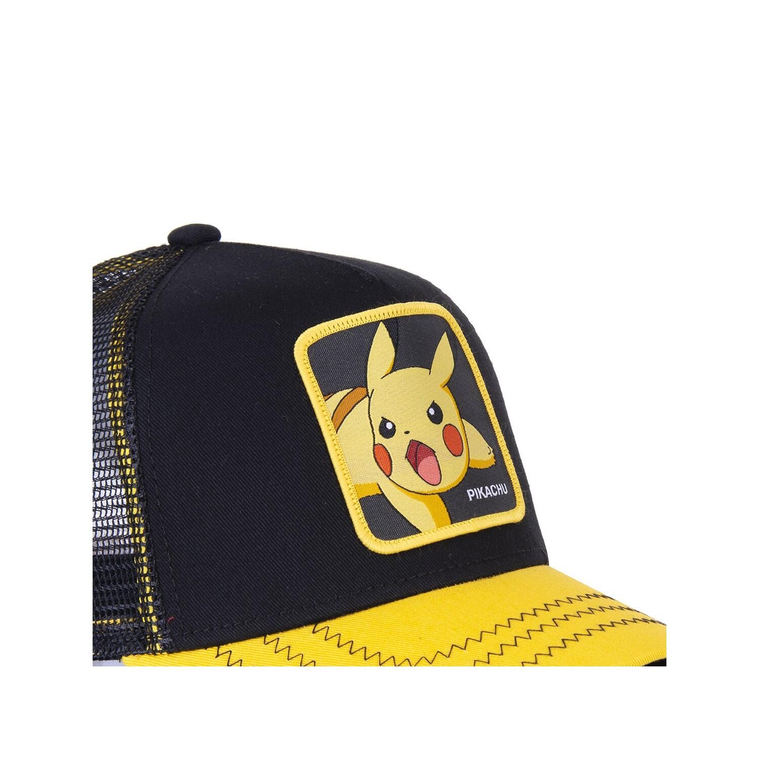 Casquette Capslab trucker Pokemon Pikachu Noir Visière Jaune 3/4