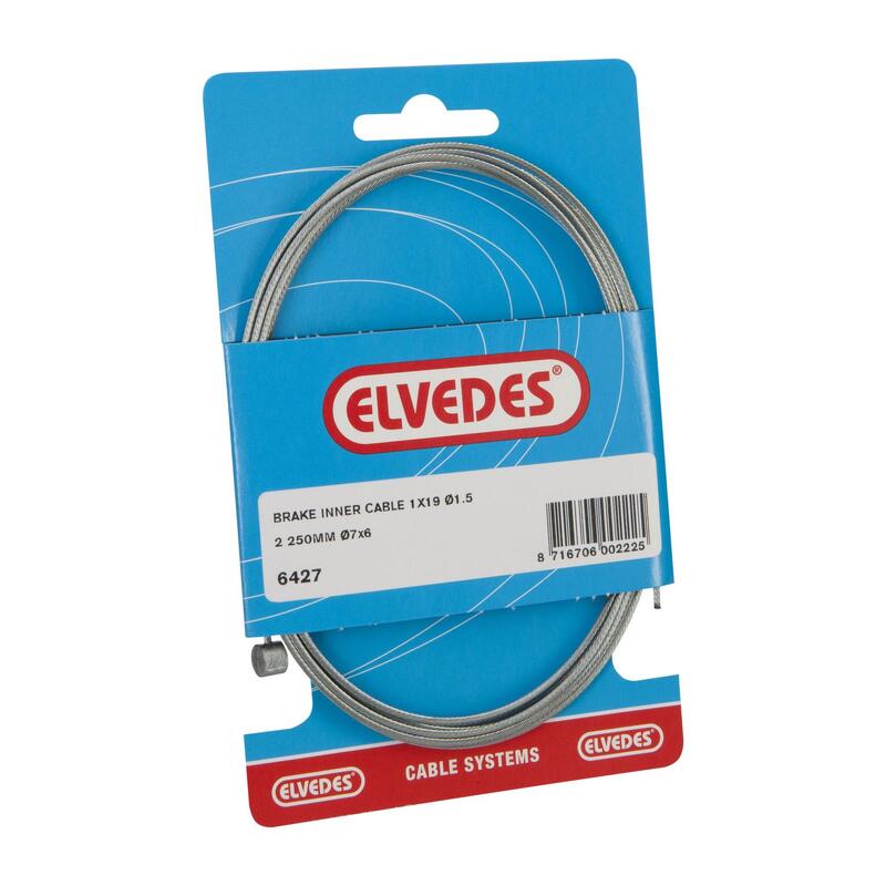 Elvedes Câble intérieur de frein 2250mm galvanisé ø1,5mm T-nipple (sur carte)