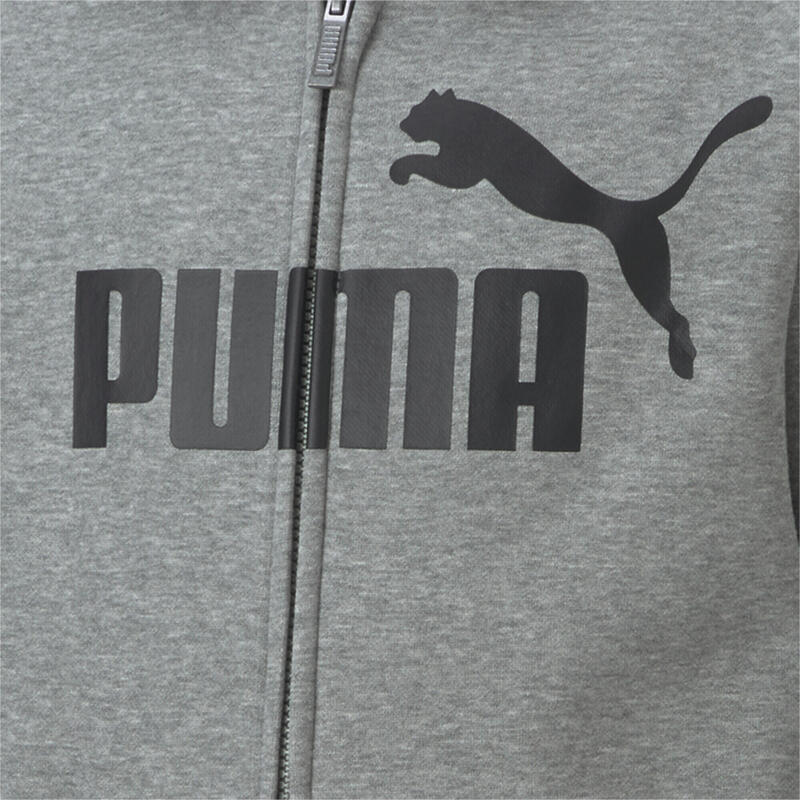 Essentials Big Logo Kapuzenjacke Jungen PUMA Medium Gray Heather