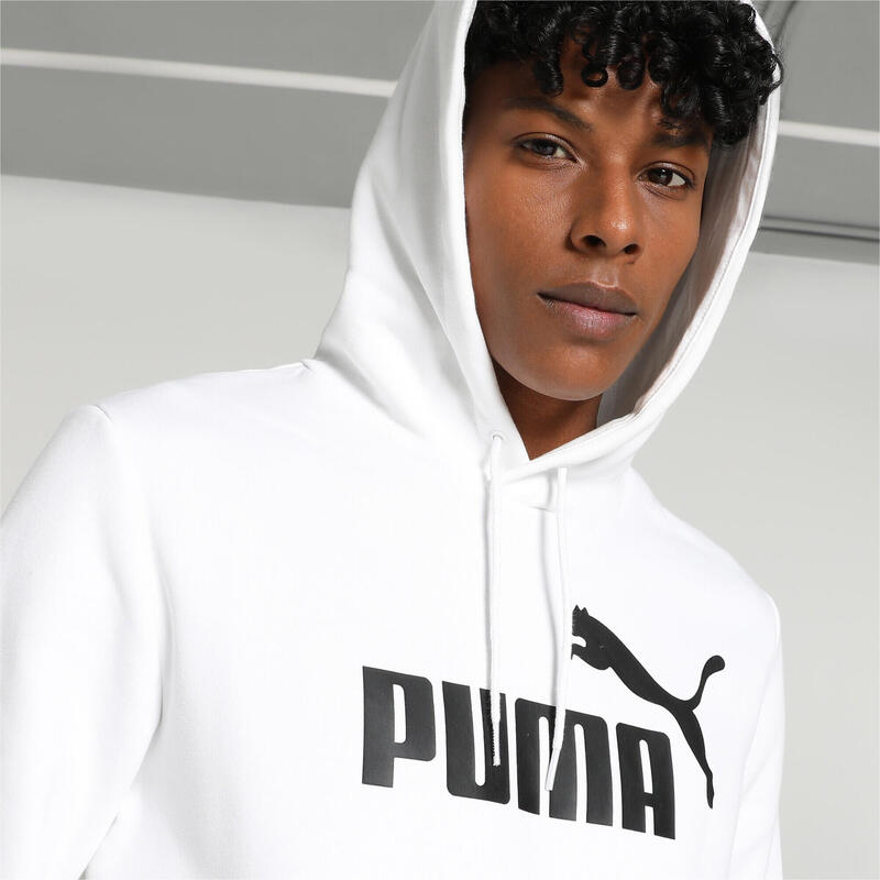 Essentials hoodie met groot logo voor heren PUMA White