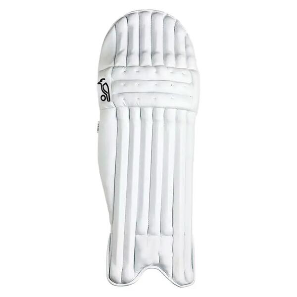 White junior cricket batting pads with green trim