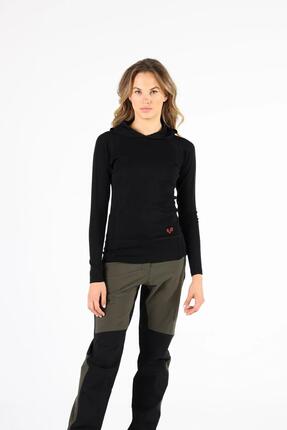 Sonatra - Koszulka z kapturem 100% wełna merino (195 g/m²) L, Pomarańczowy