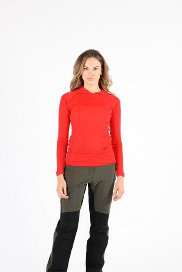 Sonatra - Koszulka z kapturem 100% wełna merino (195 g/m²) L, Pomarańczowy