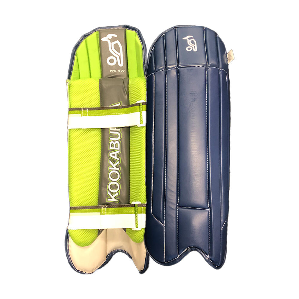 Kookaburra Pro 1500 Navy Cricket Wicket Keeping Leg Protector Guards Pads Adult