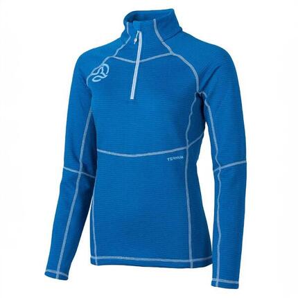 Camiseta Manga Larga Mujer Ternua Momhill 1/2 Zip W Azul Dryshell Micro-polar