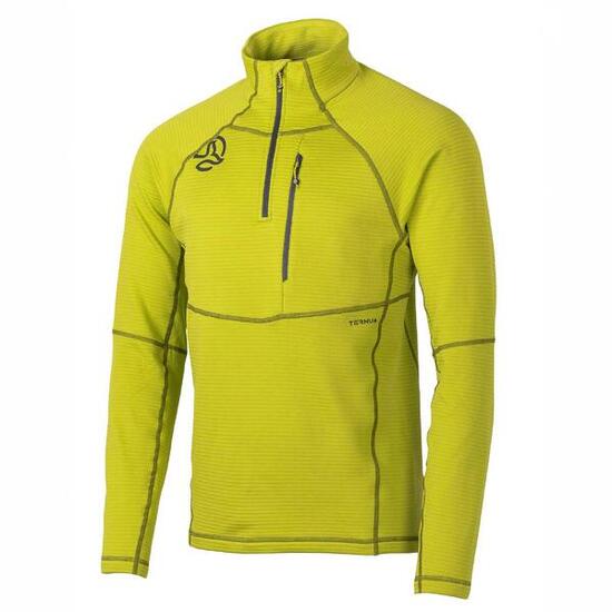 Camiseta Manga Larga Hombre Ternua Momhill 1/2 Zip M Verde Dryshell Micro-polar