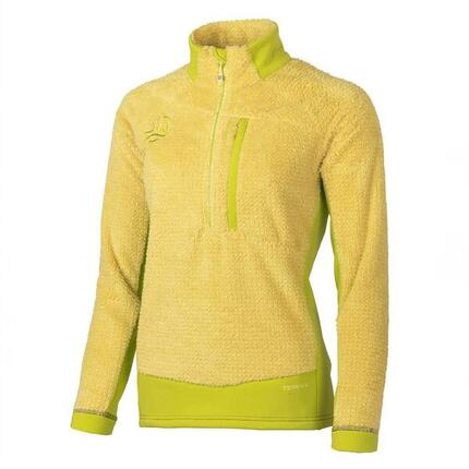 Forro Polar Montaña Trekking Mujer Ternua Lofter 1/2 Zip W Amarillo WarmshellPro