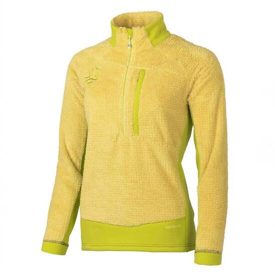 Forro Polar Montaña Trekking Mujer Ternua Lofter 1/2 Zip W Amarillo WarmshellPro
