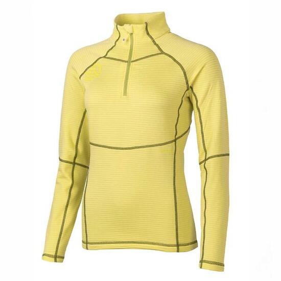 Camiseta Manga Larga Mujer Ternua Momhill 1/2 Zip W Amarillo Dryshell