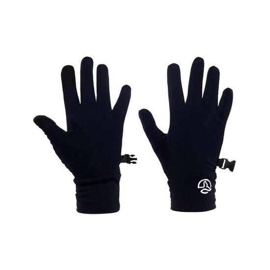 Guantes Niños Ternua Avati Kids Negro Táctil con Ajuste de Muñeca