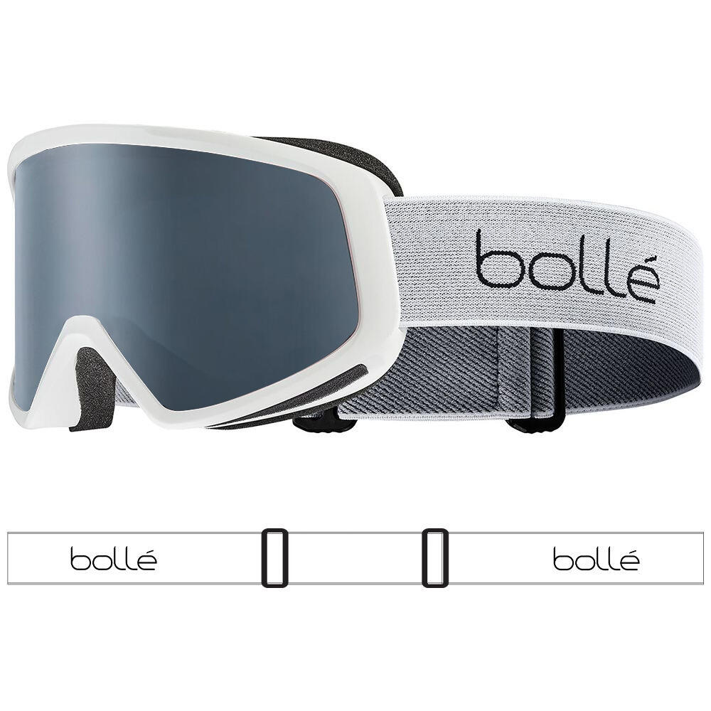 BEDROCK Unisex Snow Goggles - Matte White/Grey 1/3