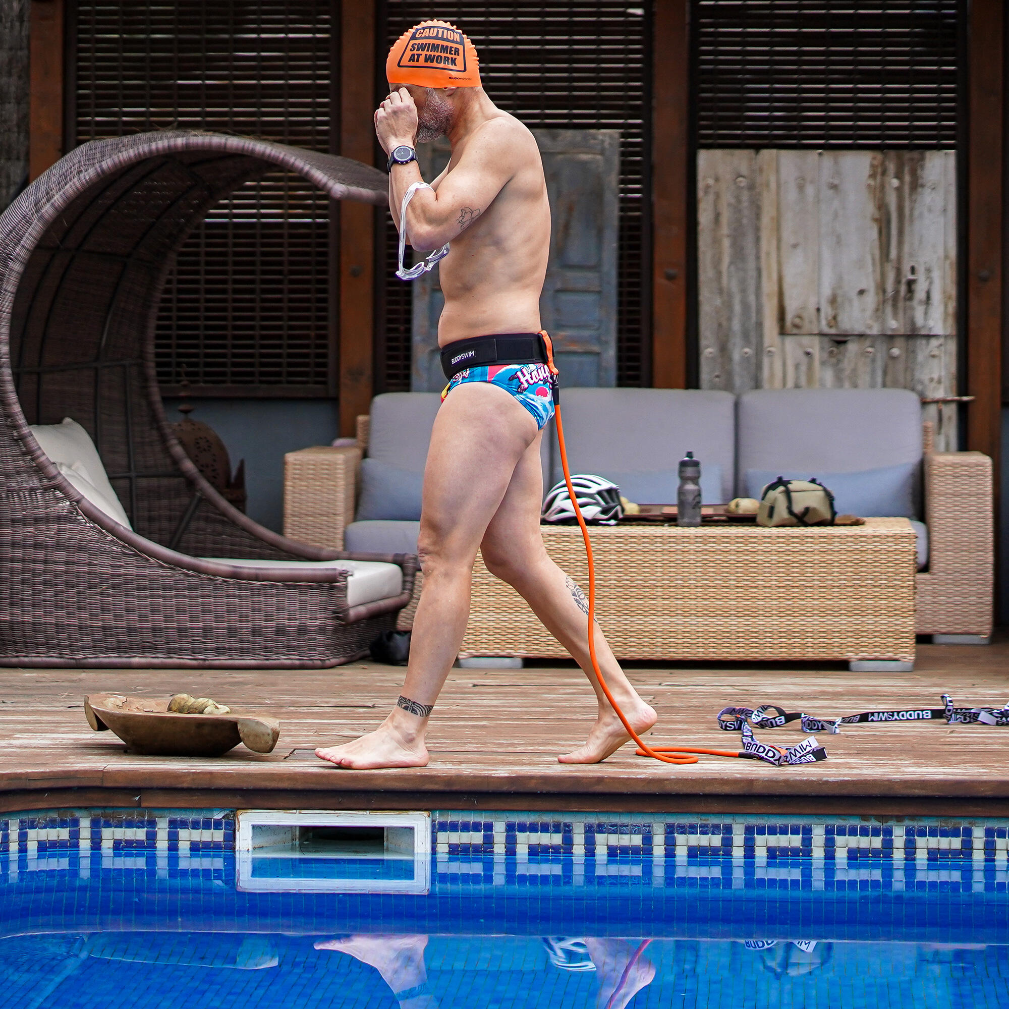 Cintura statica per il nuoto Buddyswim Arancione-Nero 4/6