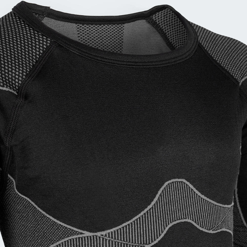 Jungen Mädchen Ski Funktionsshirt Langarm Unterhemd nahtlos wärmend atmungsaktiv 7/8