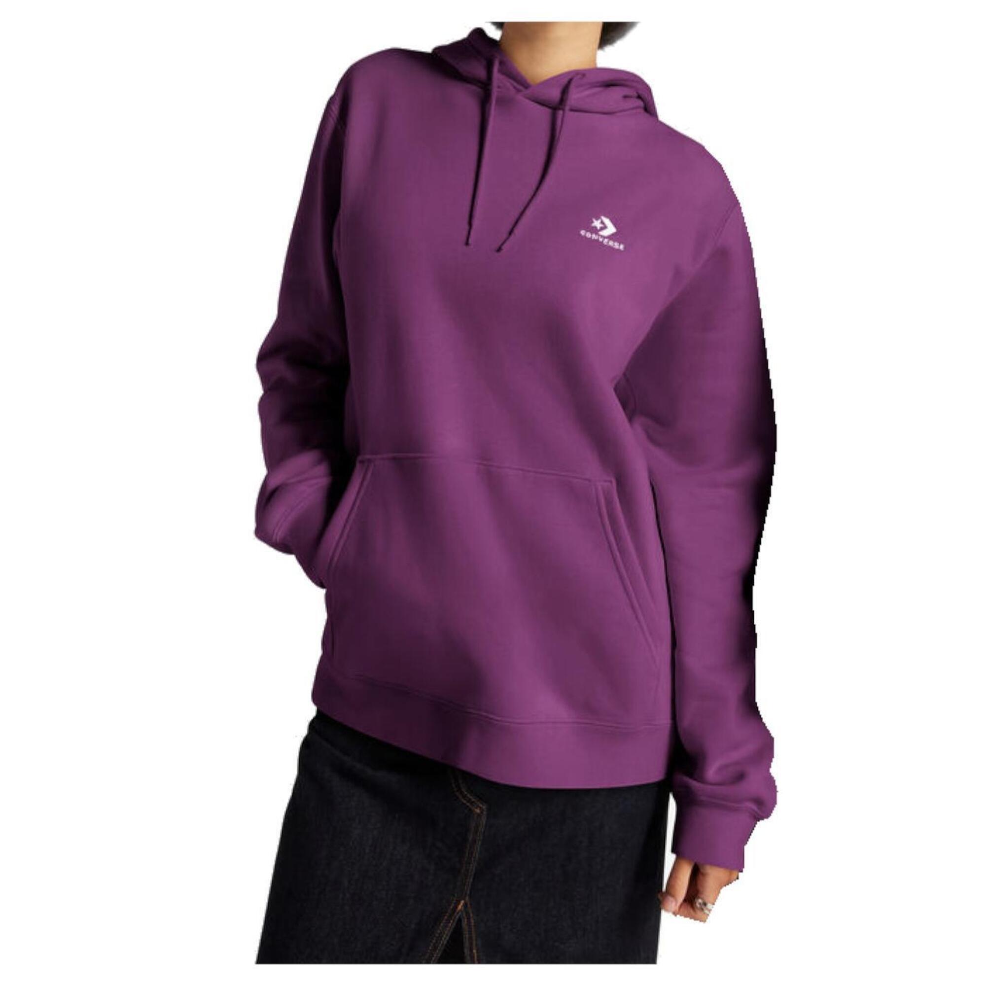 Converse - Sweatshirts Pull Polaire Pour Femme Converse Go-to Chevron Hoodie Violet - Sweat-shirt - Violet - 36 Xs - Decathlon