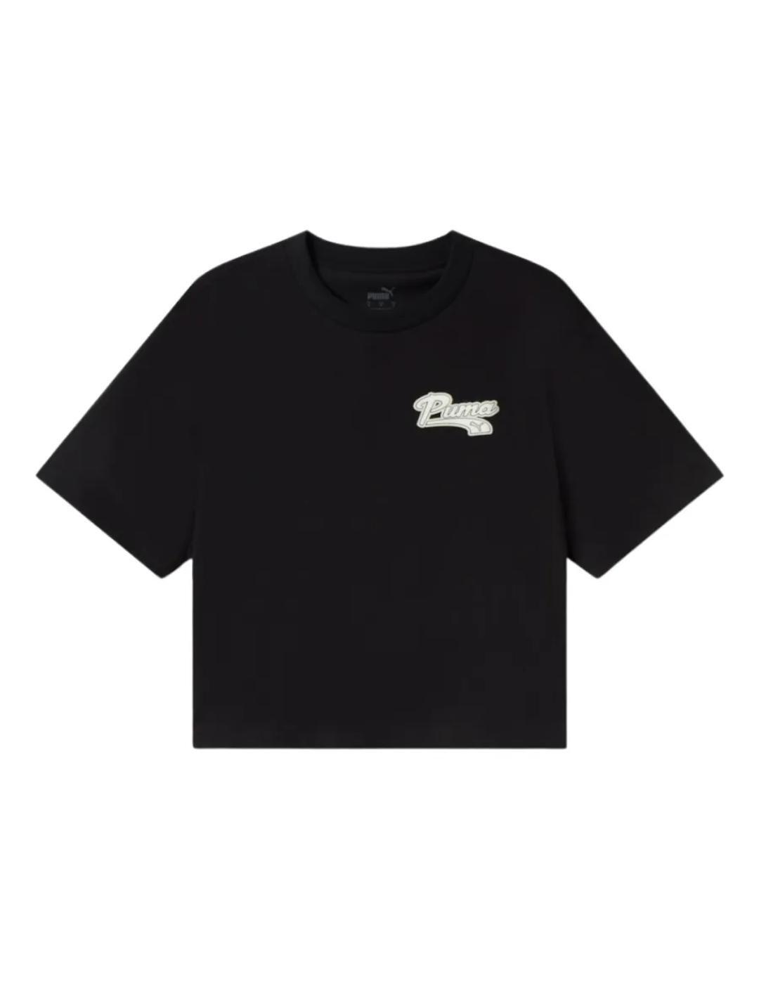 T-shirt pour Femme Puma Script Noir 1/2