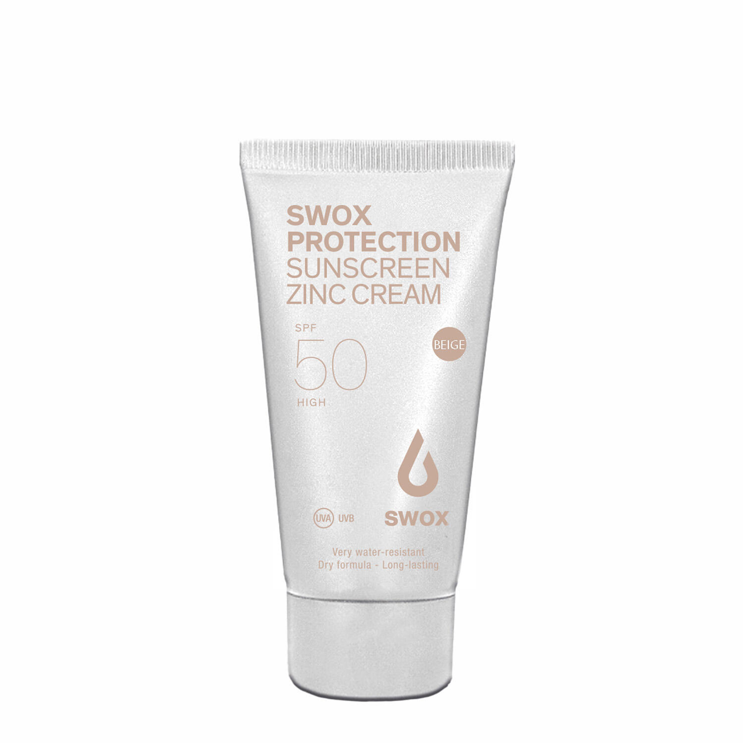 SWOX Crema de sol SWOX Zinc Beige SPF50 - Resistente deportes extremos