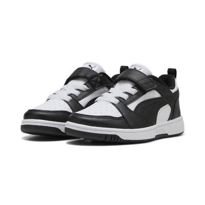 Puma rebound v6 lo sneakers voor kinderen puma white black