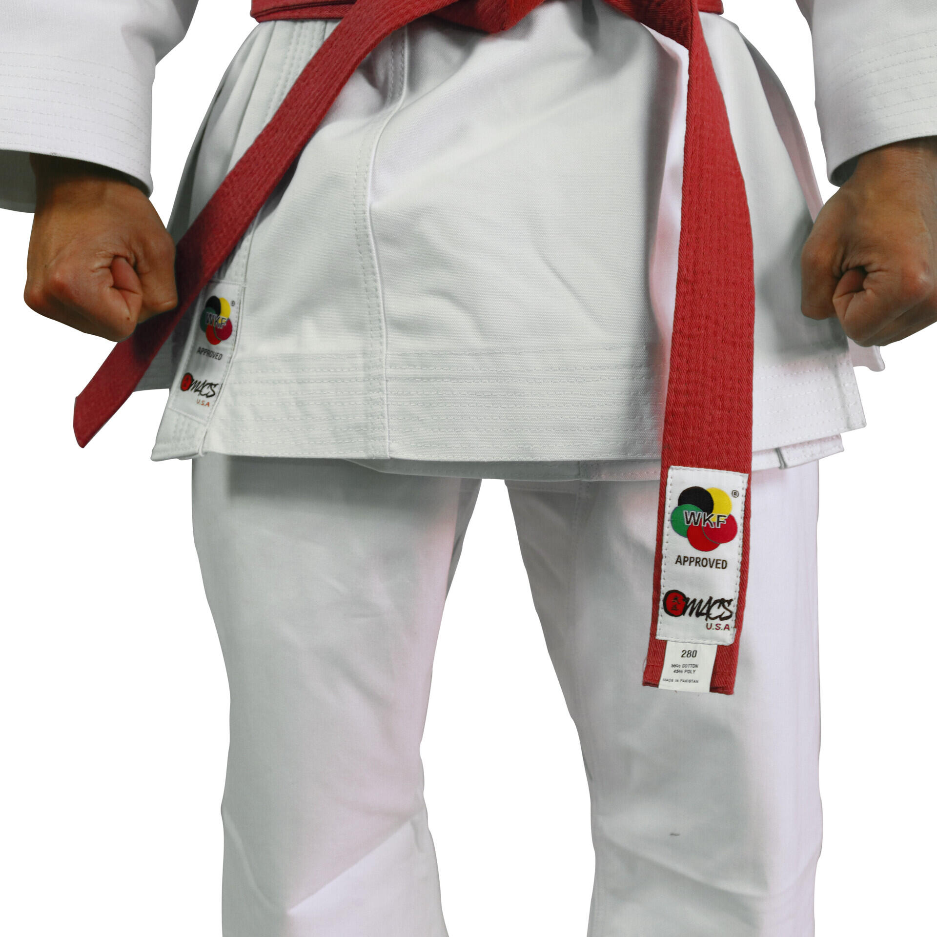 Cinturón de karate WKF - Rojo - 280 cm 3/4