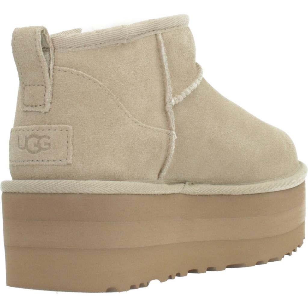 Botines Planos Mujer Ugg Classic Ultra Mini Plataform Marrón 3/5