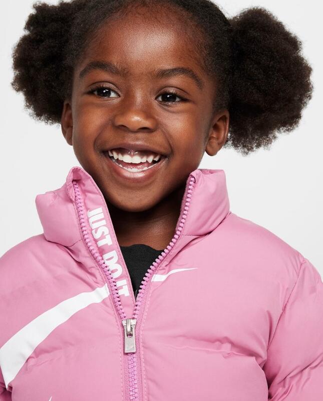 Giubbotto bambina nike swoosh debossed - rosa 3/4