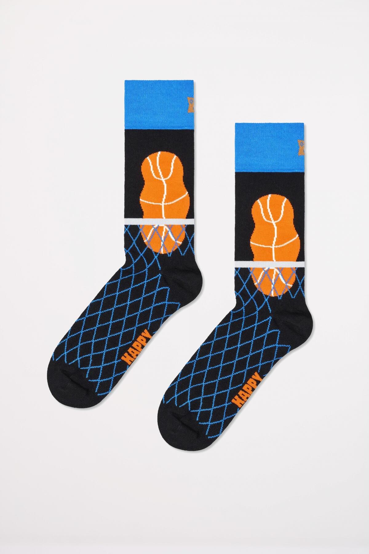Meias Happy Socks Modelo Dunk Sock Cor Azul 4/5