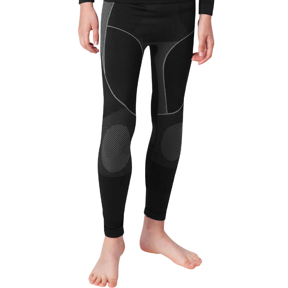 BLACK SNAKE Seamless Thermounterhose Kinder | Funktionsunterhose | Schwarz/Grau