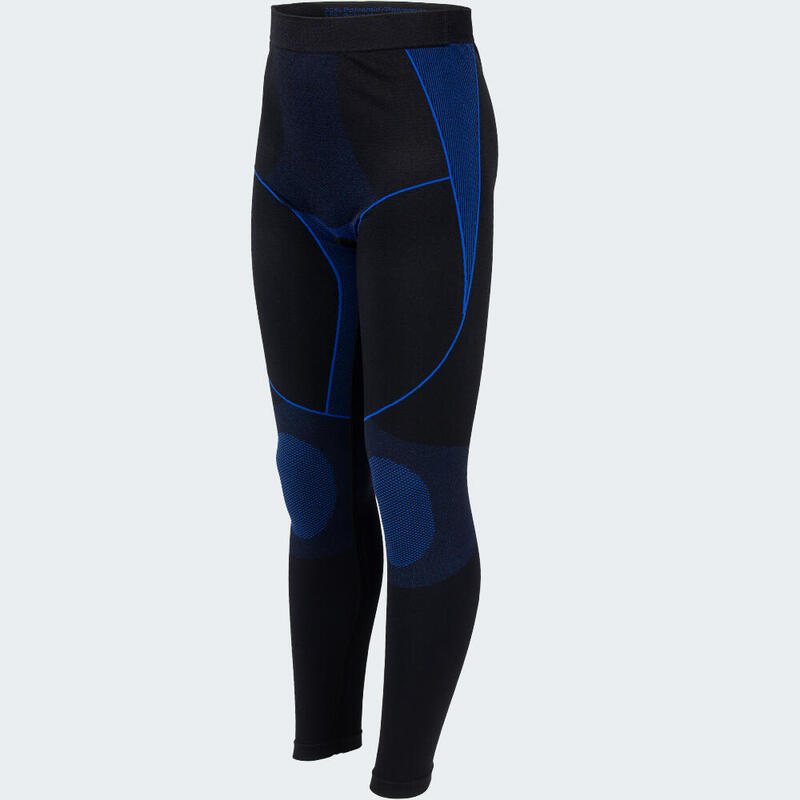 Pantalon thermique sans couture enfants | Sous-vêtements sportives | Noir/Bleu