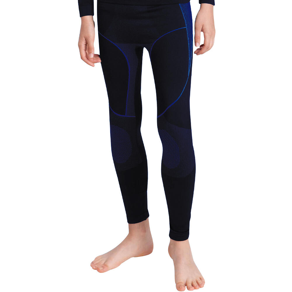 BLACK SNAKE Seamless Thermounterhose Kinder | Funktionsunterhose | Schwarz/Blau