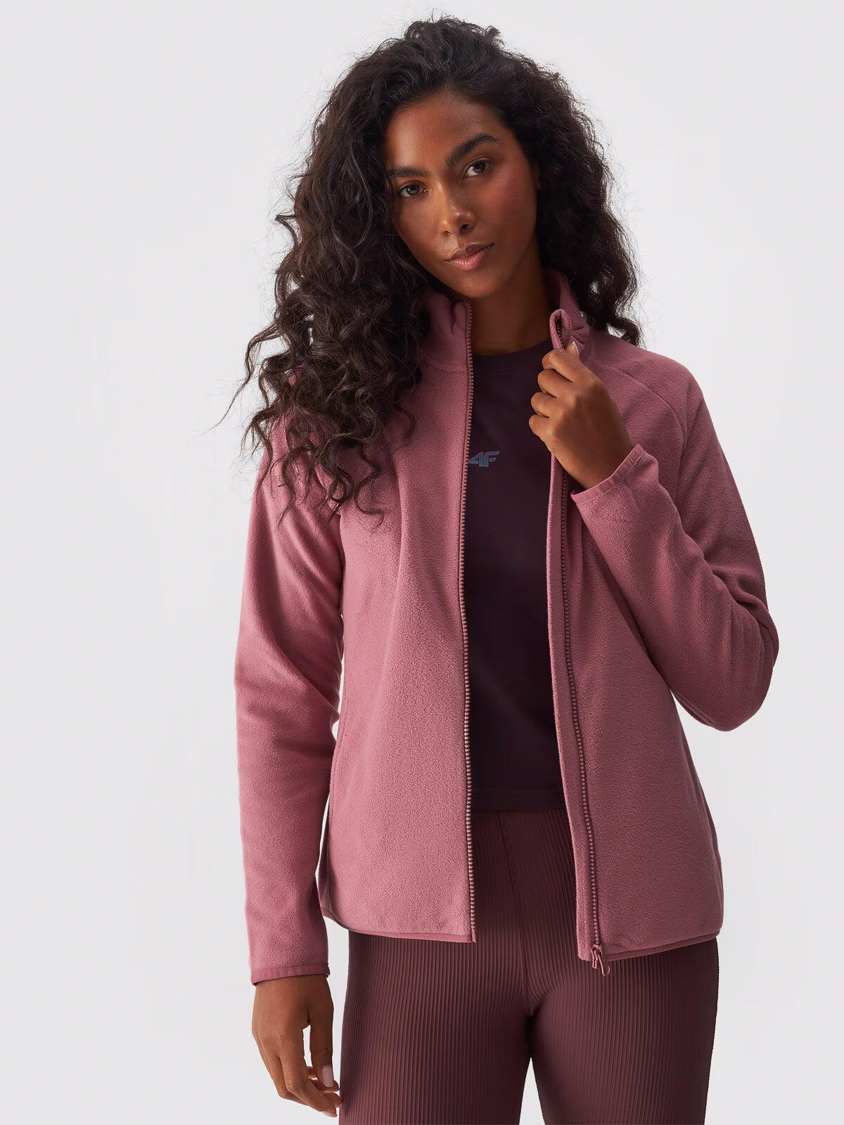 4F Giacca In Pile Per Donna Rosa