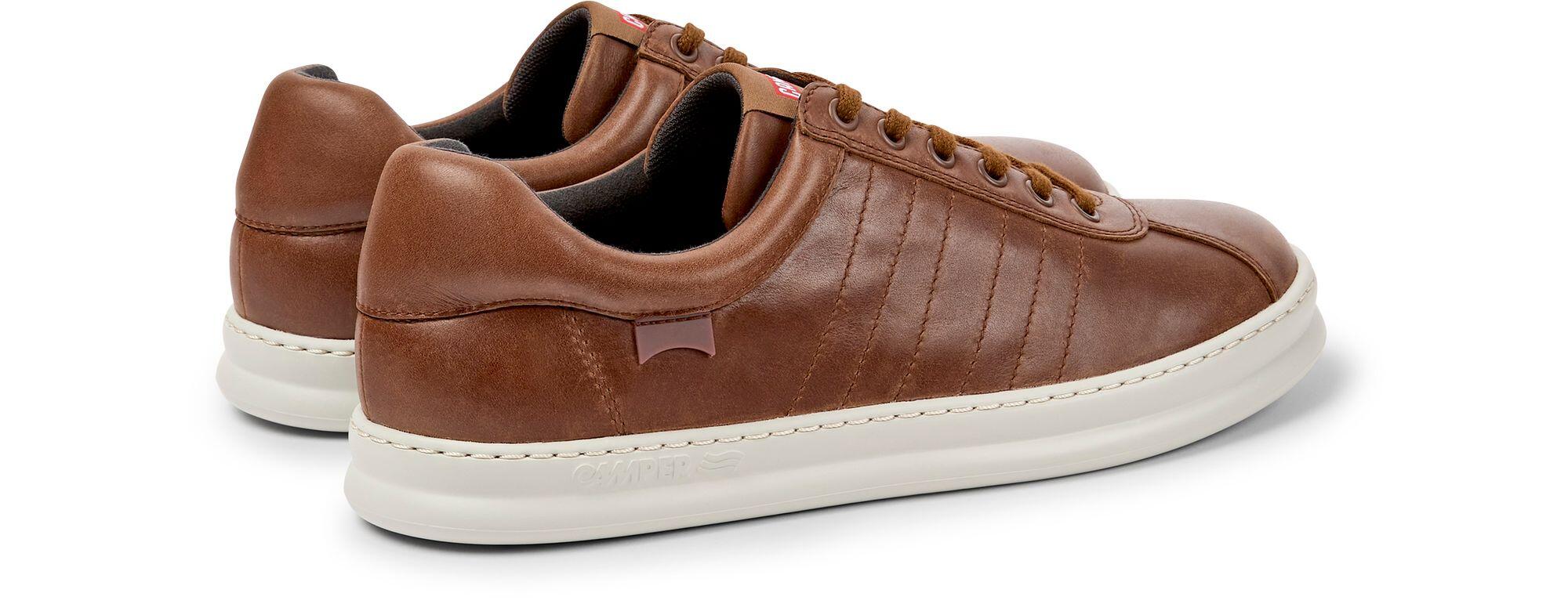Zapatillas deportivas hombre de cuero K100227-014 marrón 3/5