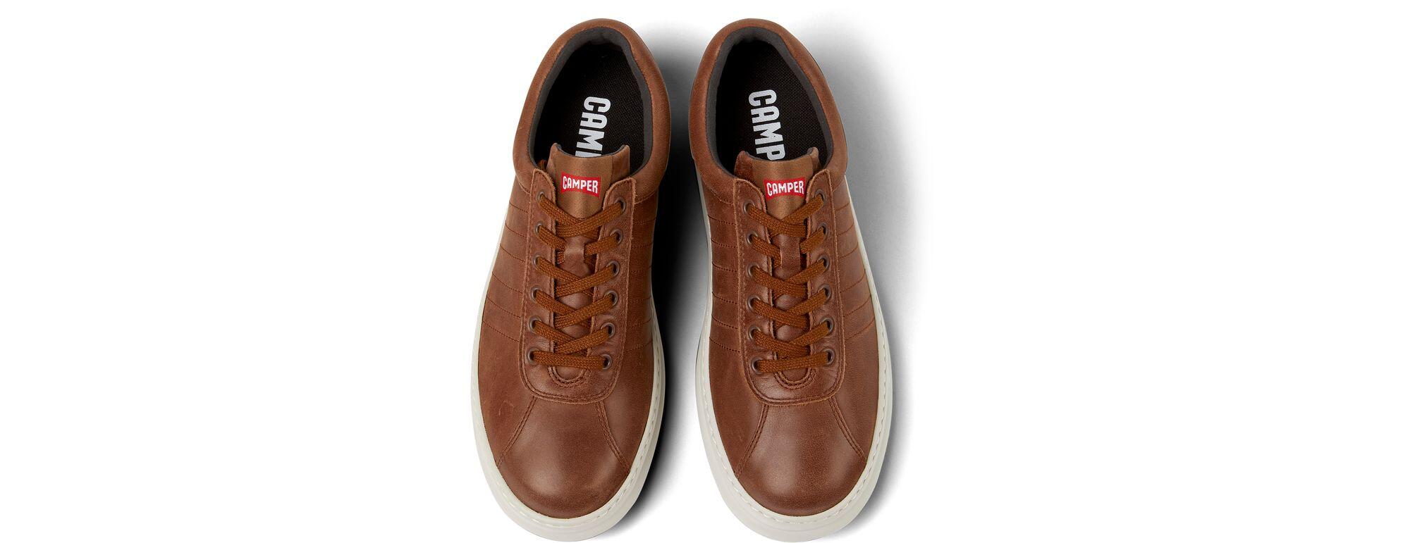 Zapatillas deportivas hombre de cuero K100227-014 marrón 4/5