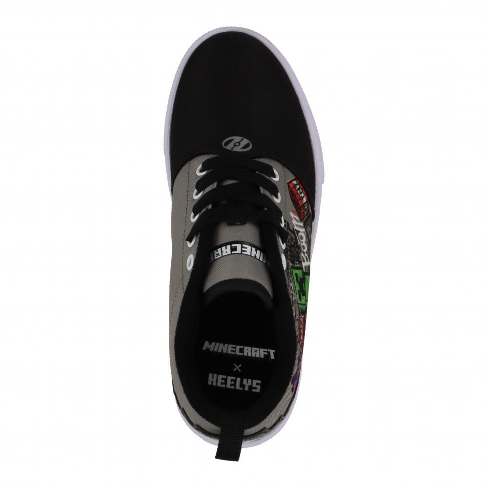 Heelys X Minecraft Pro 20 Prints Black/Grey Kids Heely Shoe - HE00317061 6/7
