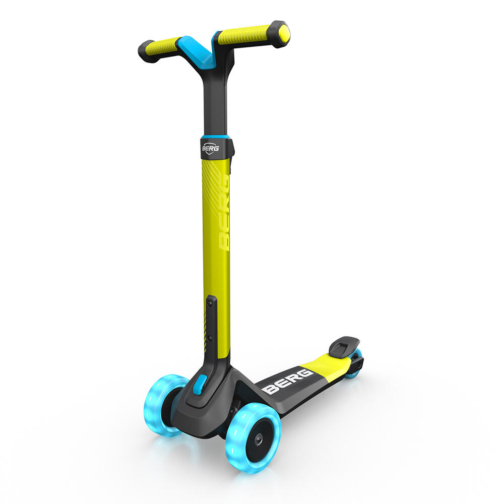Berg Nexo Foldable Kids' Scooter with Lights – Lime, Age 2+