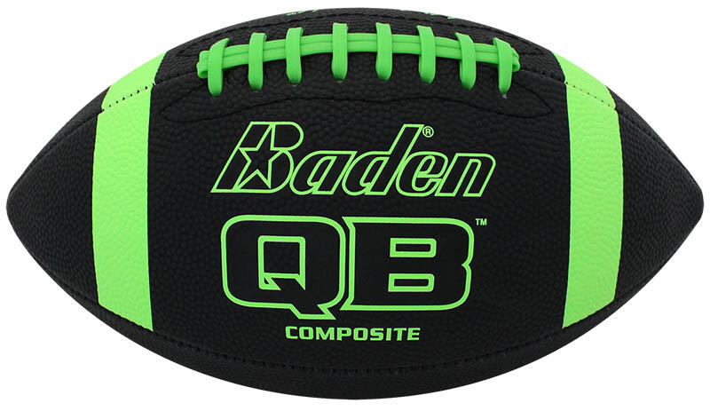 Baden Qb Composite American Football - Black/Neon Green