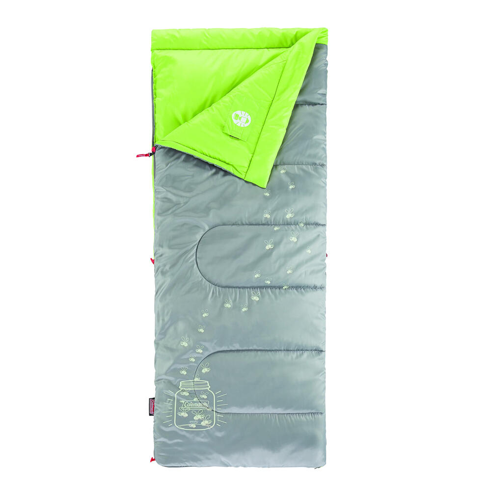 Coleman Sleeping Bag Kids Fyrefly Illumibug Gren 7C Rate Outdoor/Hiking Camping