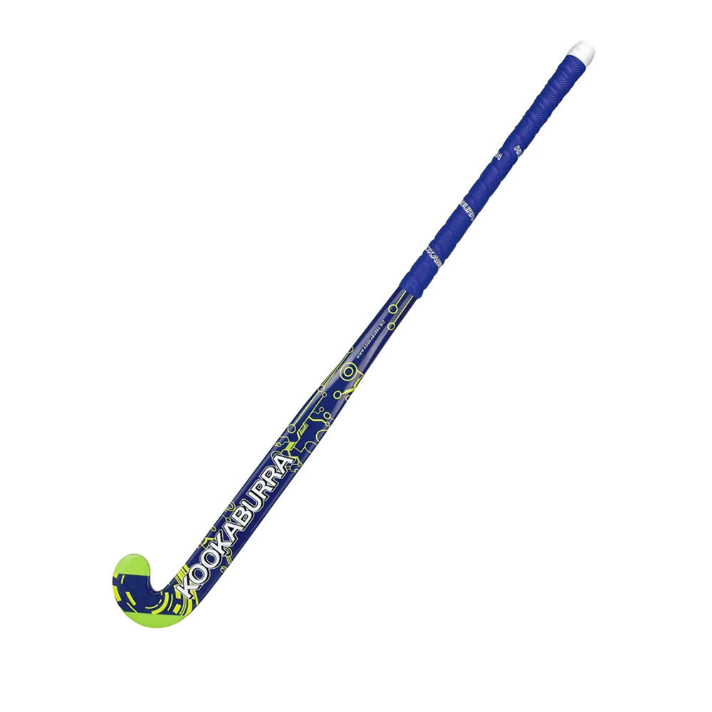 Kookaburra Voltage Wood 28'' Long Mid-Weight Field Hockey Stick Blue/Yellow