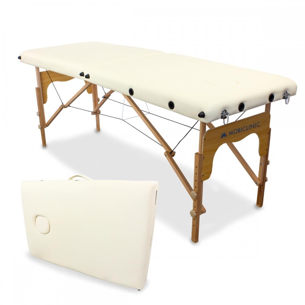CM-O1 Basic Basic Portable Folding Wooden Massage Table, Cream, 150 kg
