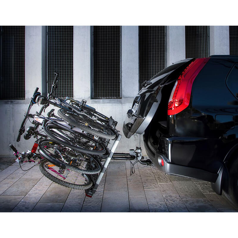 Portabicicletas Eazzy de 4 enganches - plataforma plegable para 4