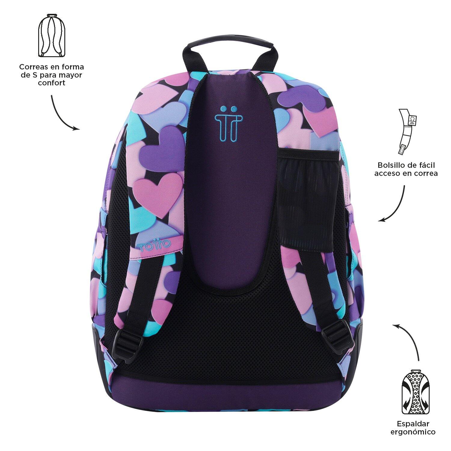 Totto Mochila escolar Rayol Dear Blue Poliéster 33 x 44 x 13.5 cm 3/5