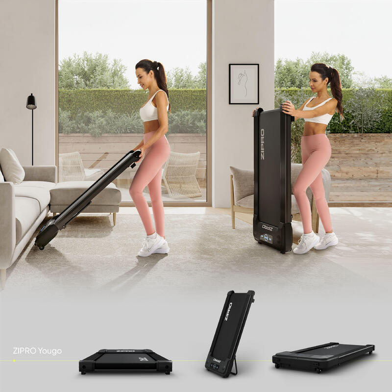 Bandă de mers de birou Zipro Yougo 100 × 40 cm, 6km/h, afișaj LED, telecomandă