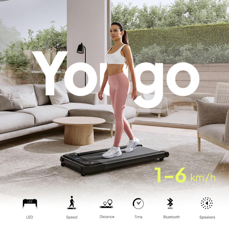 Bandă de mers de birou Zipro Yougo 100 × 40 cm, 6km/h, afișaj LED, telecomandă