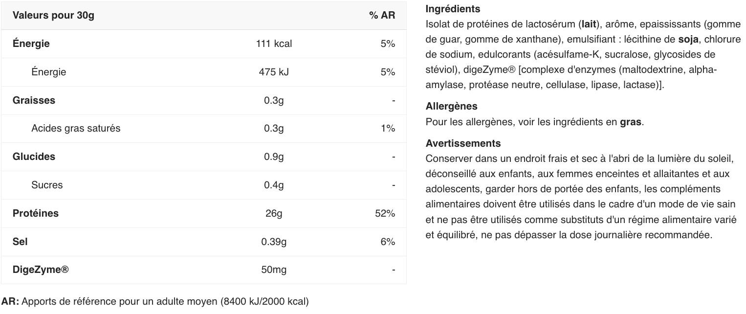 Whey isolate - Isolate Whey 100 CFM - Crème à la Vanille 2/5