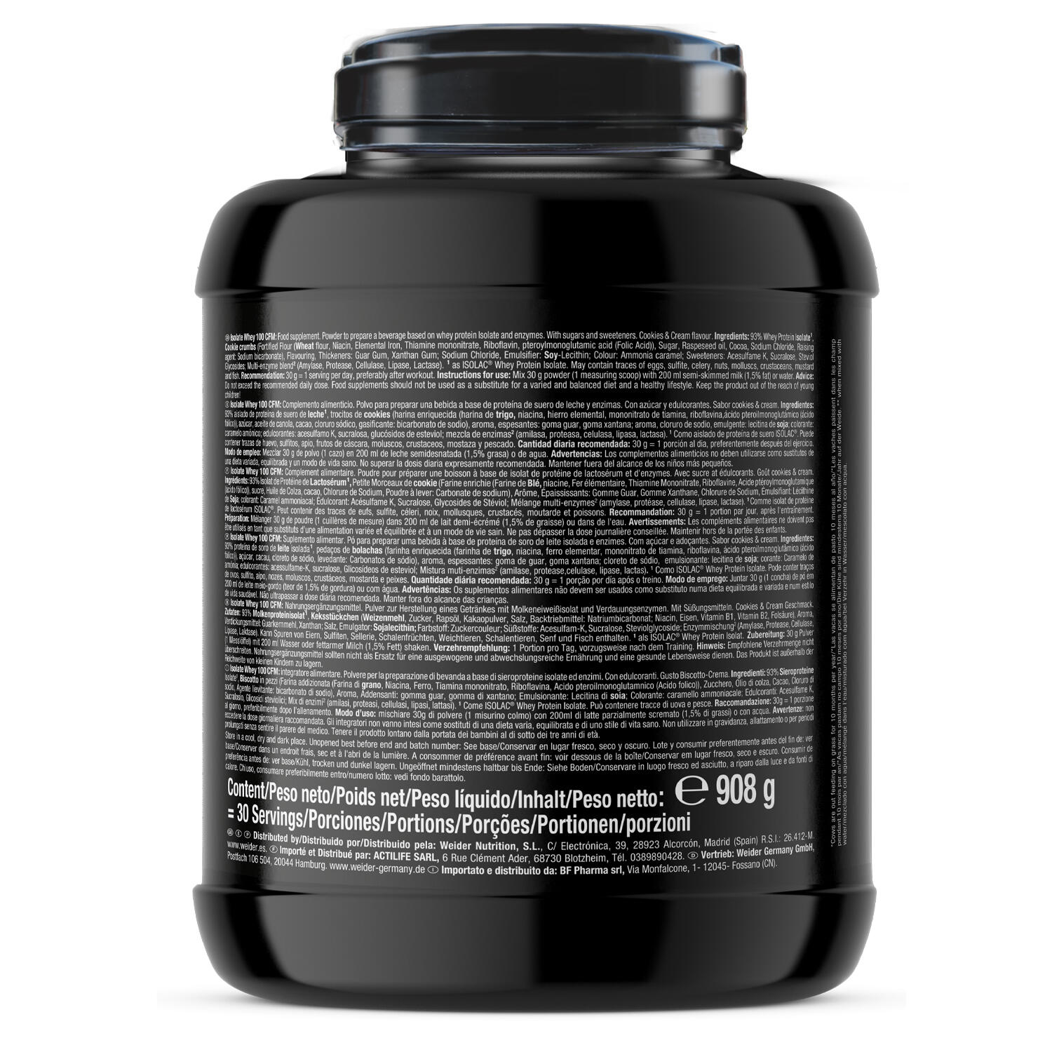 Weider- Isolate Whey 100 CFM 908 gr - 100% Aislado de Proteina de Suero -  Sabor 4/4
