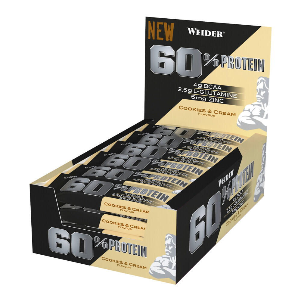 Weider - Barres Protéinées - 60% Protein Bar - Biscuits Et Crème - Barre Protéinée - No Size - Decathlon