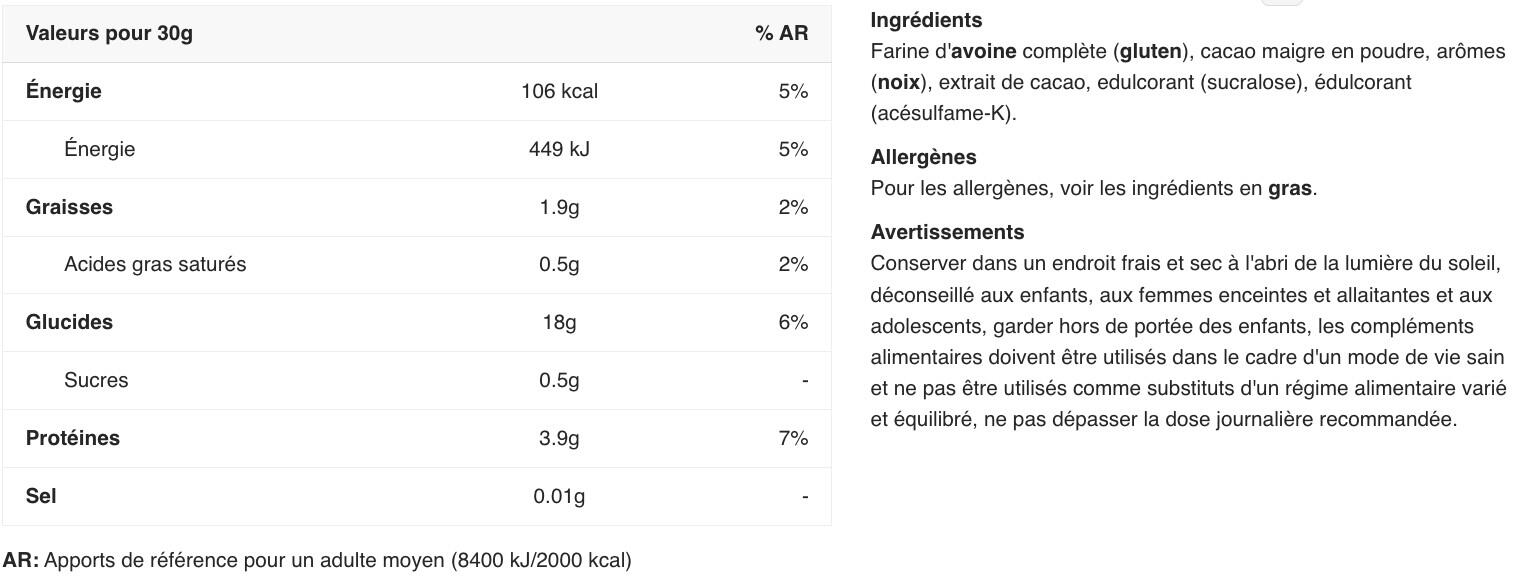 Farine d'avoine - Gourmet Oat Flour - Brownie 1000g 2/3