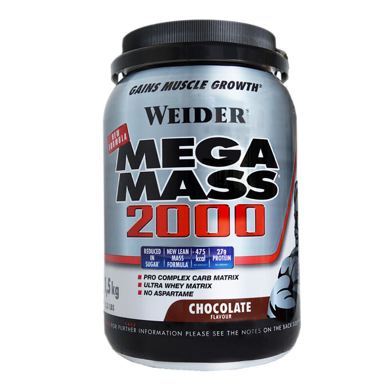 Mega Mass 2000, Chocolate, 1.5kg Exclusivo Online                   2 cores disponíveis
 30,71€  Preço por quantidade 20,48€kg WEIDER Mega Mass 2000, Chocolate, 1.5kgVendido e expedido por: NutriCorelam    